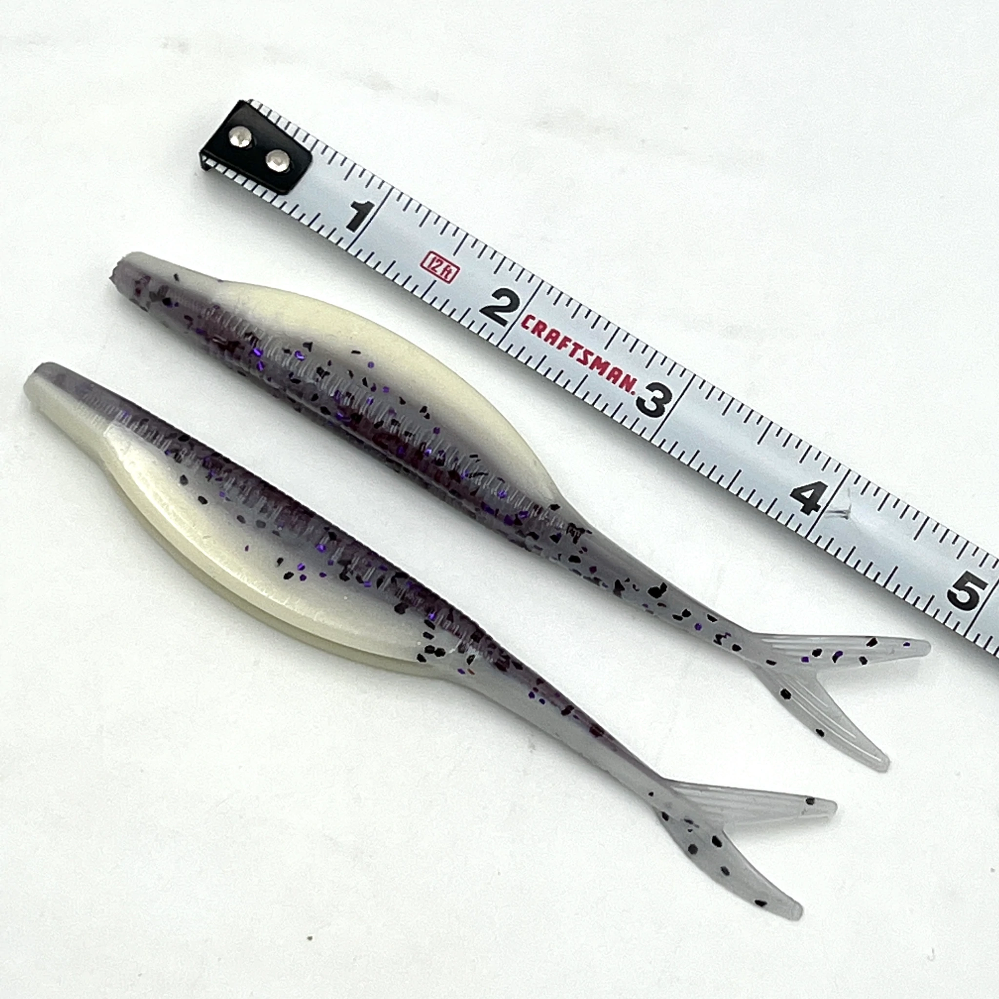 Double worm soft bait mold. Two-parted mold for the soft worm making